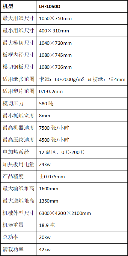 LH-1050D全自動深壓紋模切機